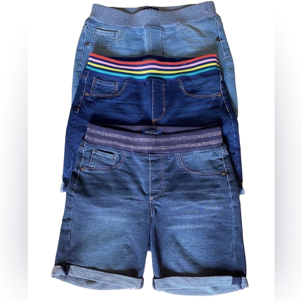 Arizona Girl’s Shorts 14 XL Rib Waist Knit Denim Pull On